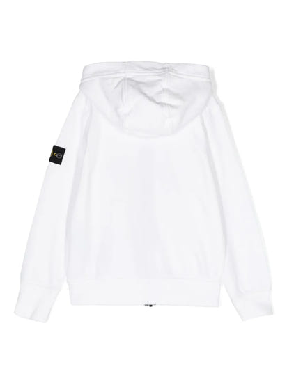 Stone Island White Zip Hoodie