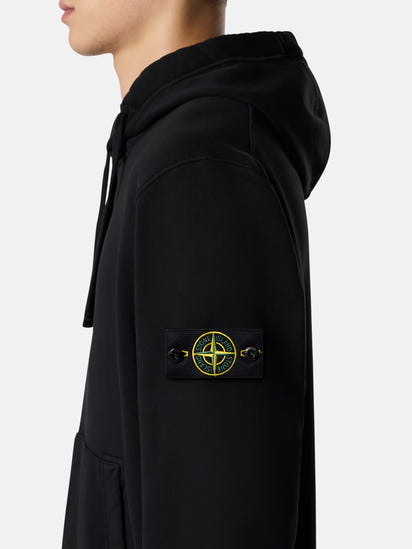 Stone Island Zip Hoodie in Organic Cotton Fleece