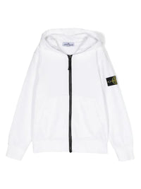 Stone Island White Zip Hoodie