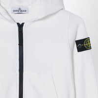 Stone Island White Zip Hoodie