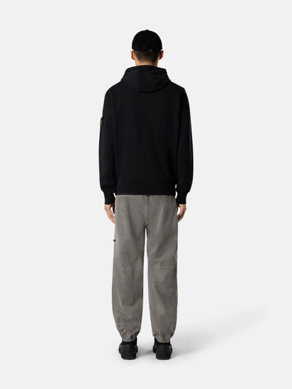 Stone Island Zip Hoodie in Organic Cotton Fleece